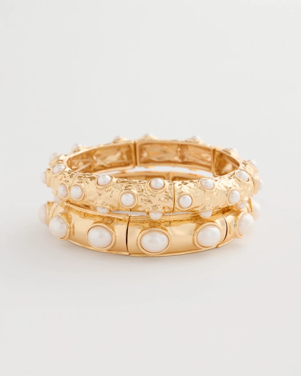 Chico's Smart Buy - Stretch Cuff Bracelet Set of Two Gold