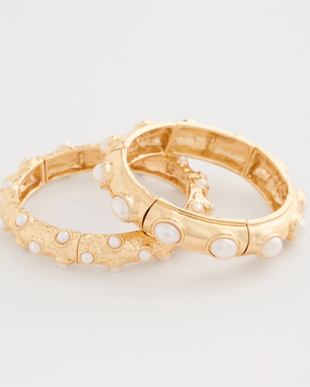 Chico's Smart Buy - Stretch Cuff Bracelet Set of Two Gold