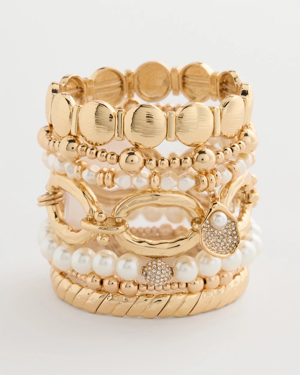 Chico's Essential - Pearlescent Stretch Charm Bracelet Pearl