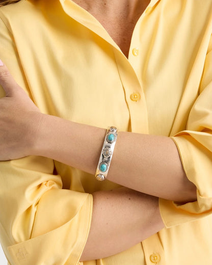 Chico's Best Seller - Turquoise Mixed Metal Bangle Turquoise