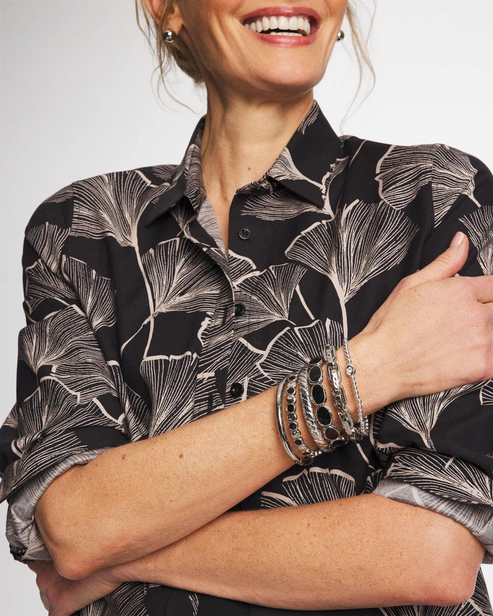 Chico's Signature - Black Large Stretch Bracelet Black