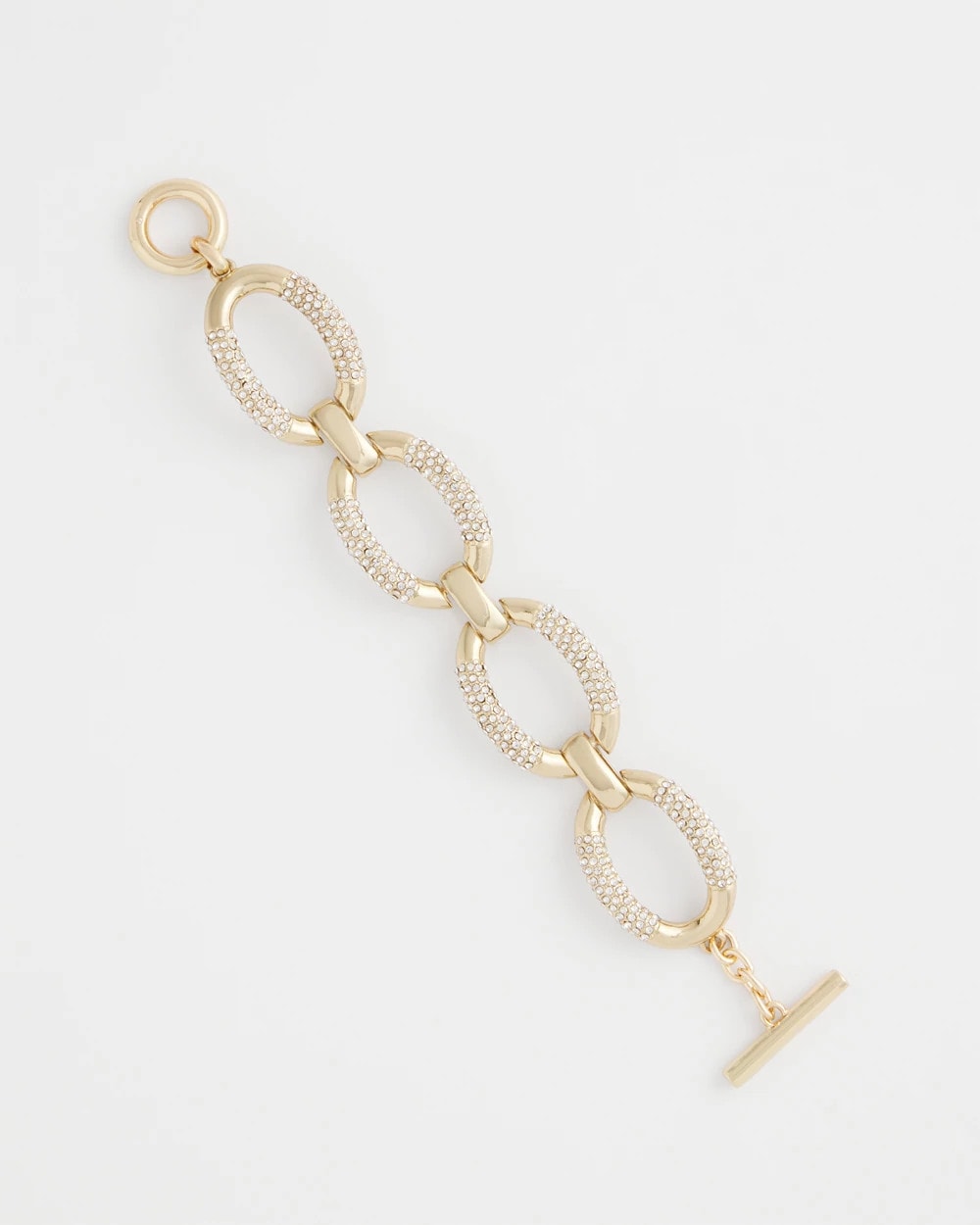 Chico's Special Offer - Large Pave Link Toggle Bracelet Gold