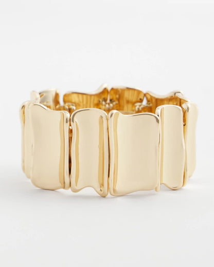 Chico's Featured - Gold Wavy Stretch Cuff Gold