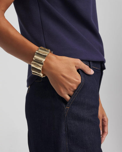 Chico's Featured - Gold Wavy Stretch Cuff Gold