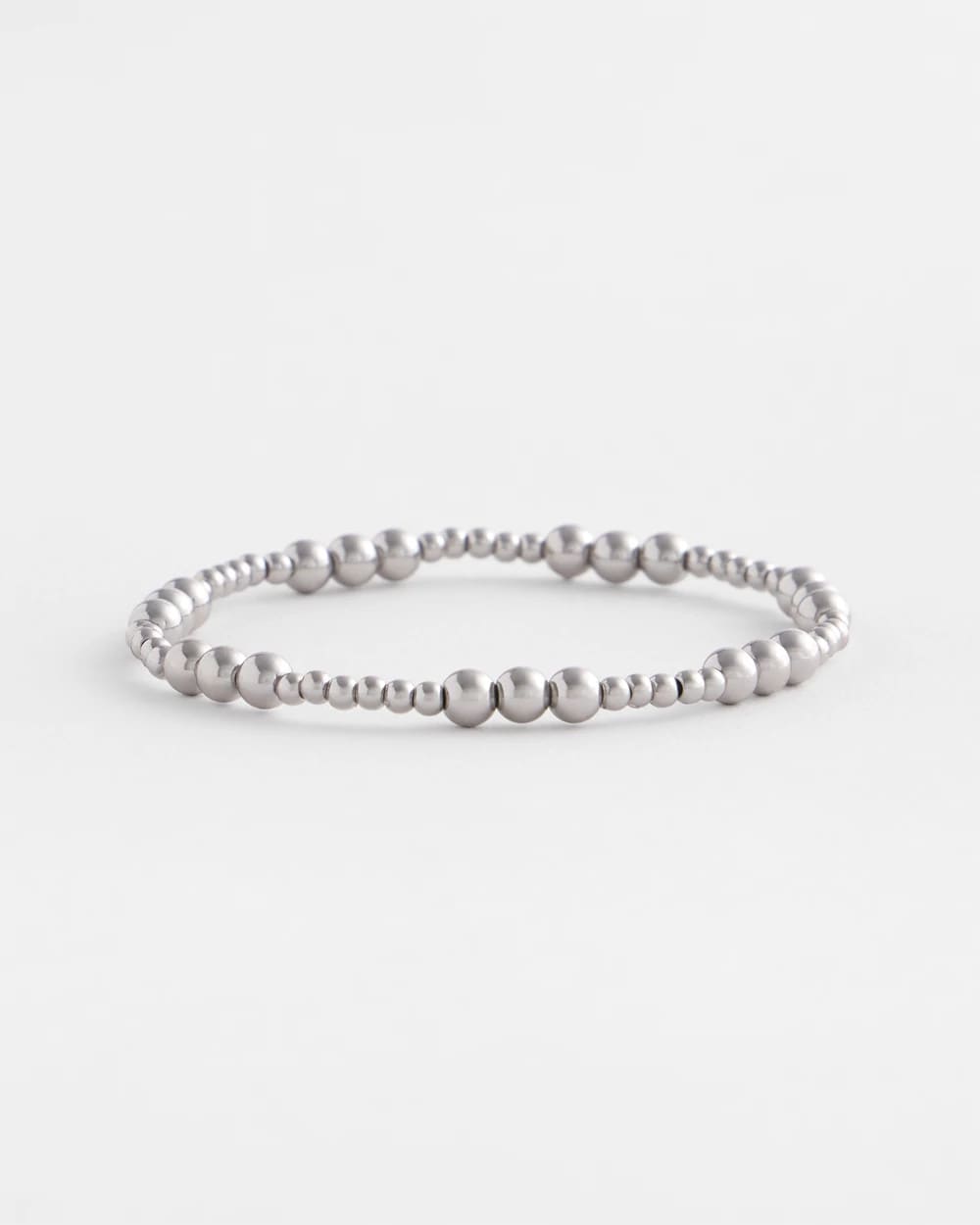 Chico's Best Seller - Silver-tone Small Bead Stretch Bracelet Silver