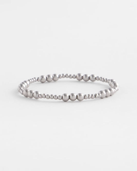 Chico's Best Seller - Silver-tone Small Bead Stretch Bracelet Silver