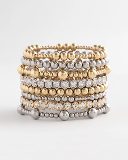 Chico's Best Seller - Silver-tone Small Bead Stretch Bracelet Silver