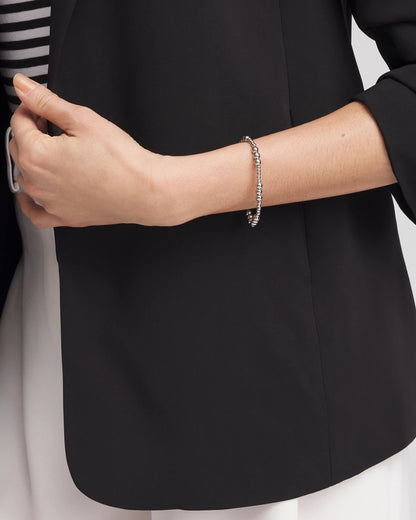 Chico's Best Seller - Silver-tone Small Bead Stretch Bracelet Silver