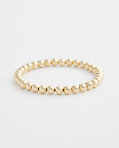 Chico's Everyday - Small Beaded Gold Tone Stretch Bracelet Gold
