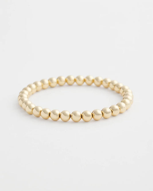 Chico's Everyday - Small Beaded Gold Tone Stretch Bracelet Gold