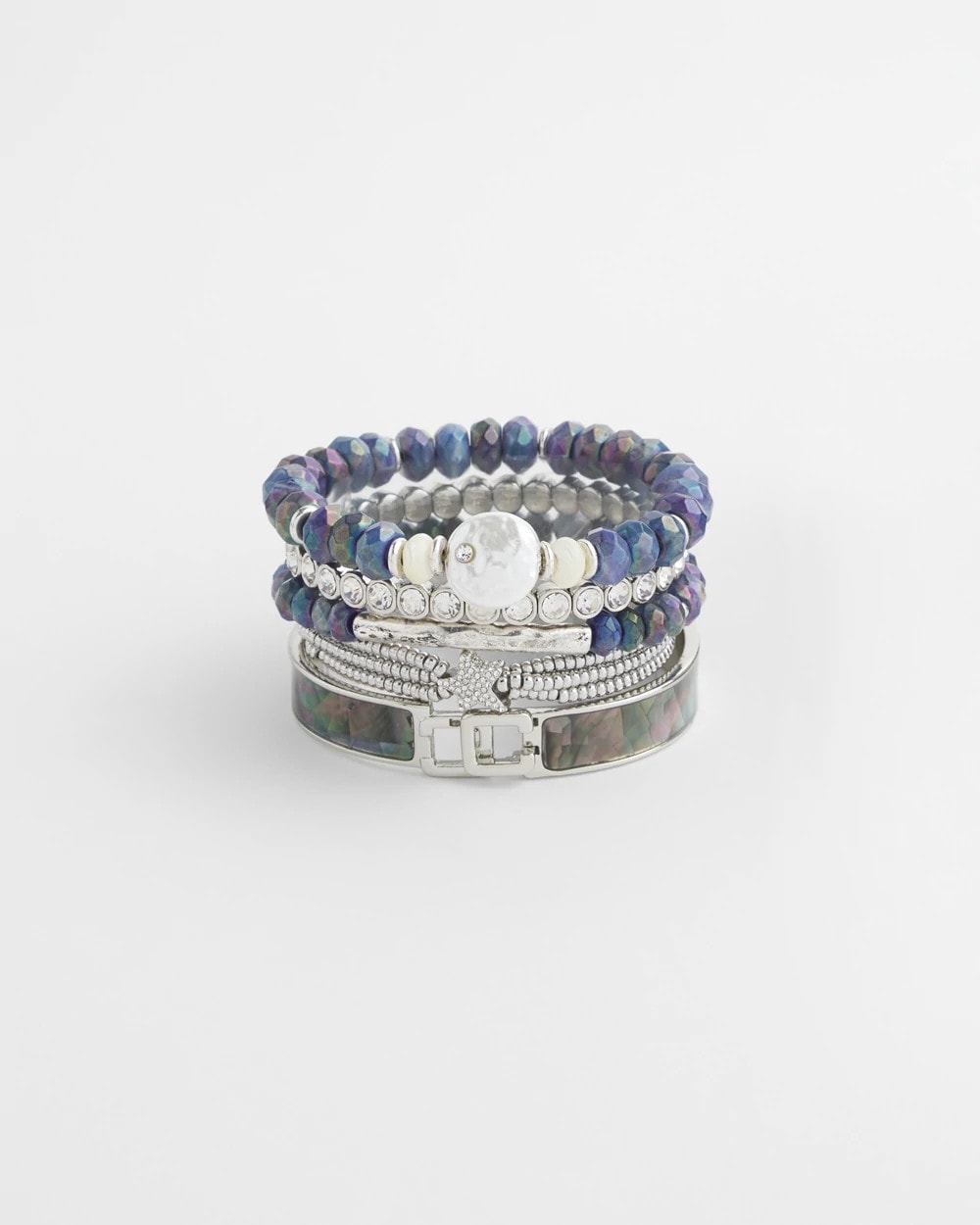 Chico's Trusted - Faux Tennis Stretch Bracelet Silver