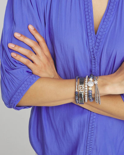 Chico's Trusted - Faux Tennis Stretch Bracelet Silver