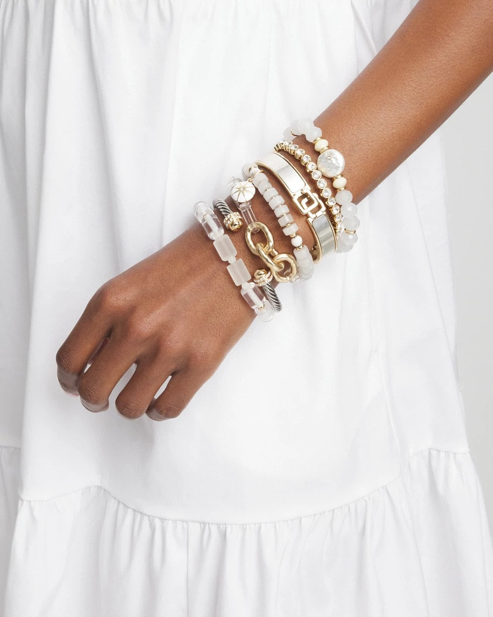 Chico's Great Value - Goldtone Stretch Tennis Bracelet Gold