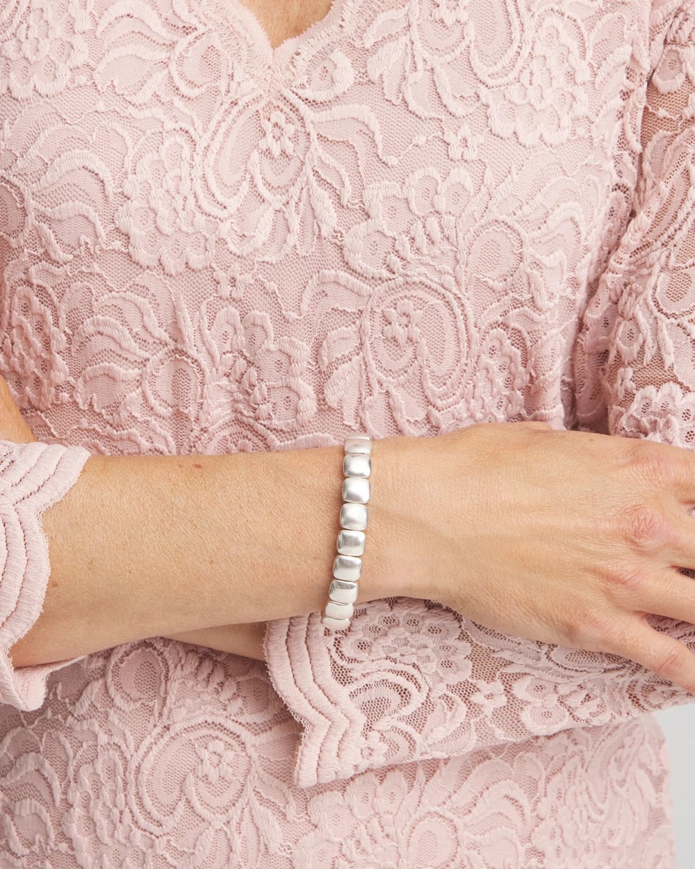 Chico's Value - Silvertone Stretch Bracelet Silver