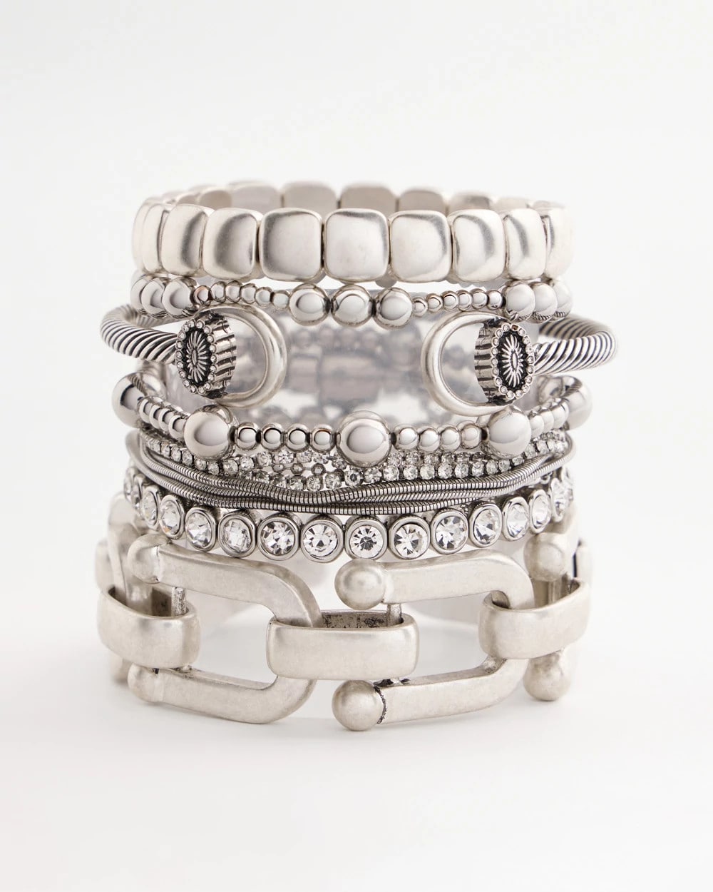 Chico's Value - Silvertone Stretch Bracelet Silver