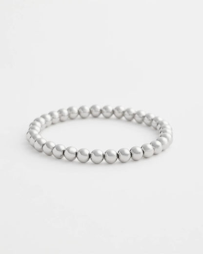 Chico's Premium - Small Beaded Silver Tone Stretch Bracelet Silver