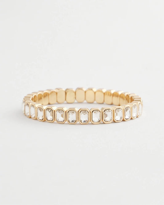 Chico's Smart Buy - Gold Bezel Set Stretch Tennis Bracelet Gold