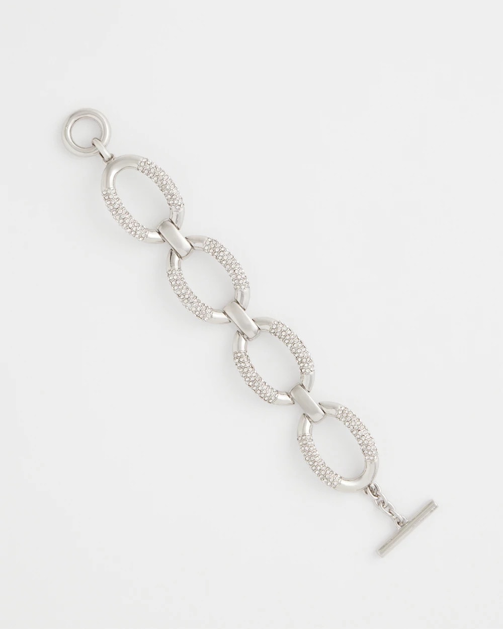 Chico's Trusted - Large Pave Link Toggle Bracelet Silver