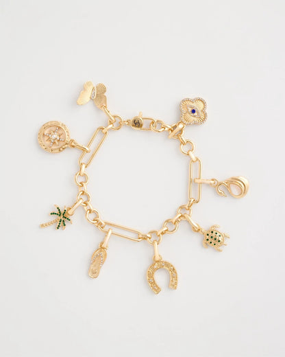 Chico's Latest - Shiny Goldtone Novelty Charm Bracelet Gold