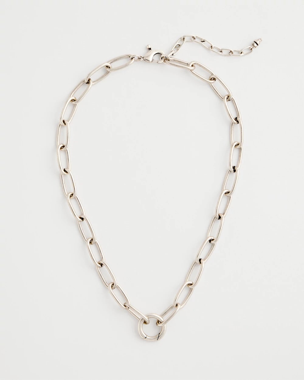 Chico's Exclusive - Silvertone Charm Link Necklace Silver