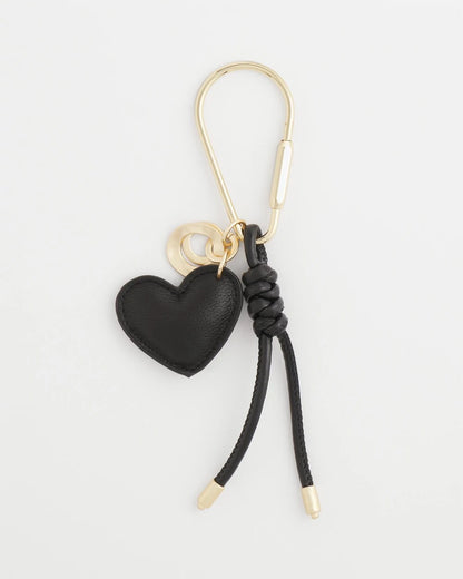 Chico's Exclusive - Faux Leather Heart Bag Charm Black