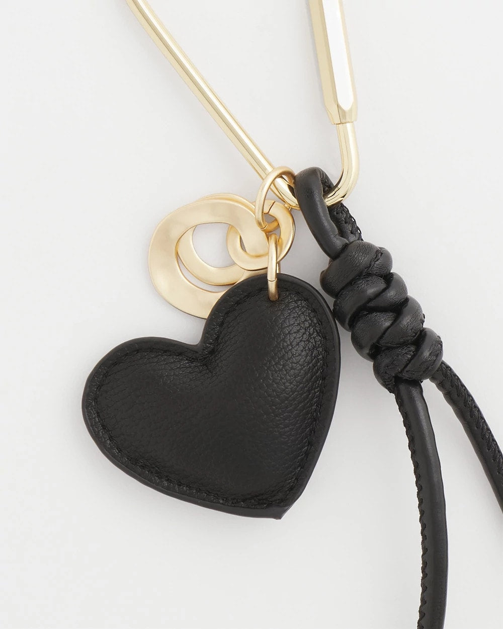 Chico's Exclusive - Faux Leather Heart Bag Charm Black
