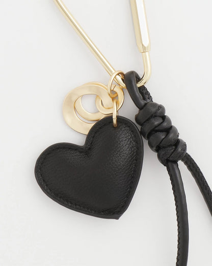 Chico's Exclusive - Faux Leather Heart Bag Charm Black