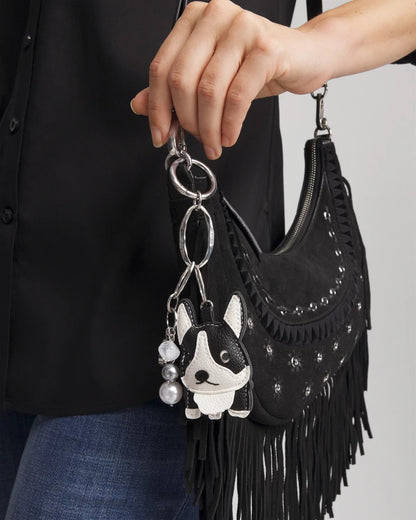 Chico's Featured - Frenchie Dog Bag Charm Black/White