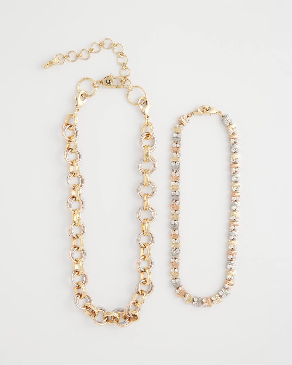 Chico's Deals - Convertible Tri-Tone Short Necklace Mixed Metals