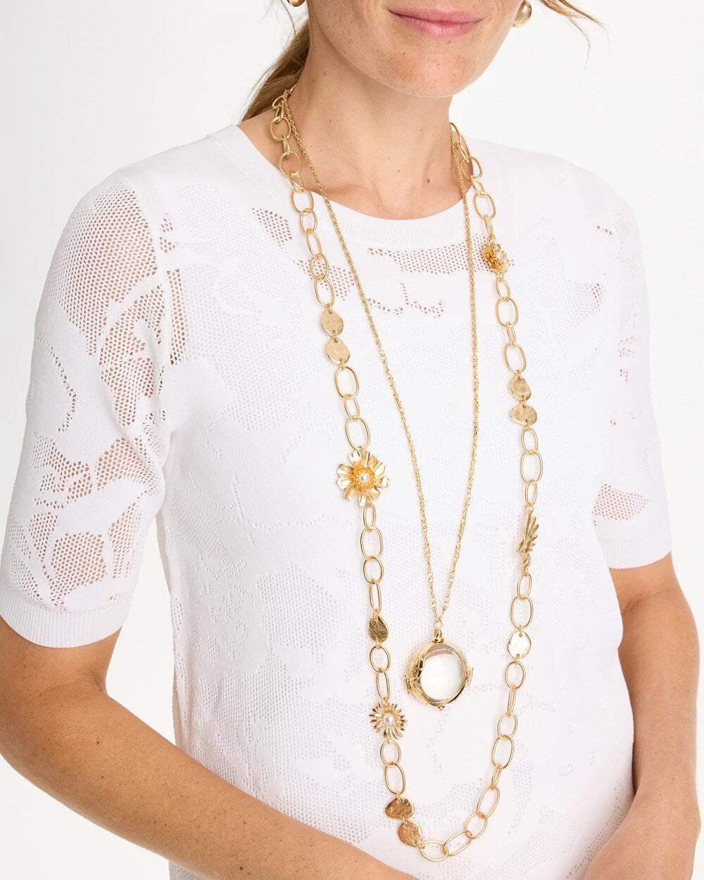 Chico's Quality - Butterfly Wing Monocle Necklace Gold