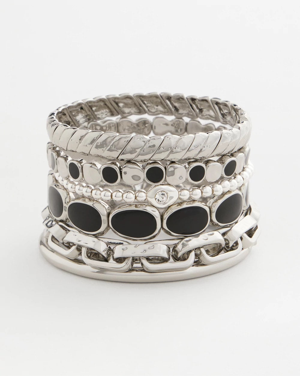 Chico's Latest - Mini Bead Stretch Hero Bracelet Silver
