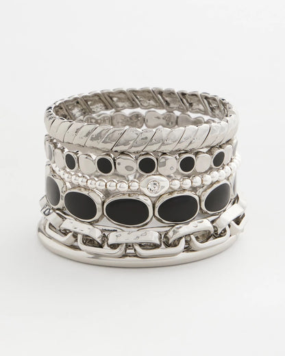 Chico's Latest - Mini Bead Stretch Hero Bracelet Silver