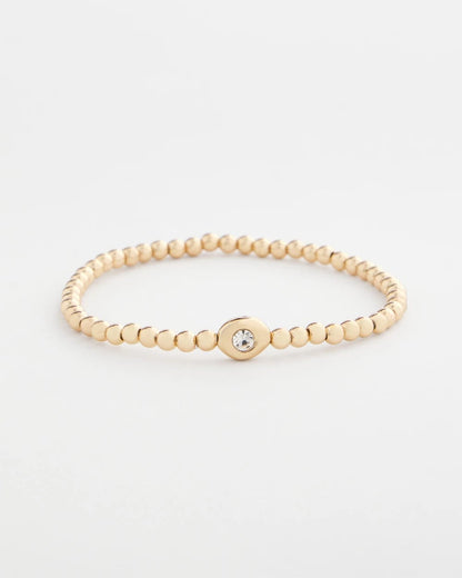 Chico's New - Mini Bead Stretch Hero Bracelet Gold