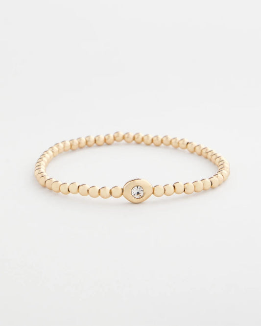 Chico's New - Mini Bead Stretch Hero Bracelet Gold