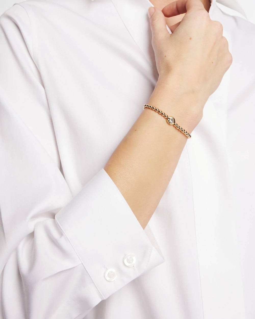 Chico's New - Mini Bead Stretch Hero Bracelet Gold