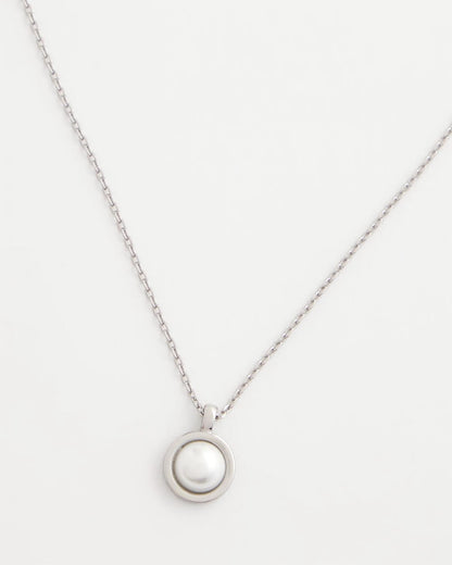 Chico's New - Silver Pearl Single Strand Necklace Silver