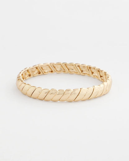 Chico's Great Value - Thin Twist Stretch Bracelet Gold