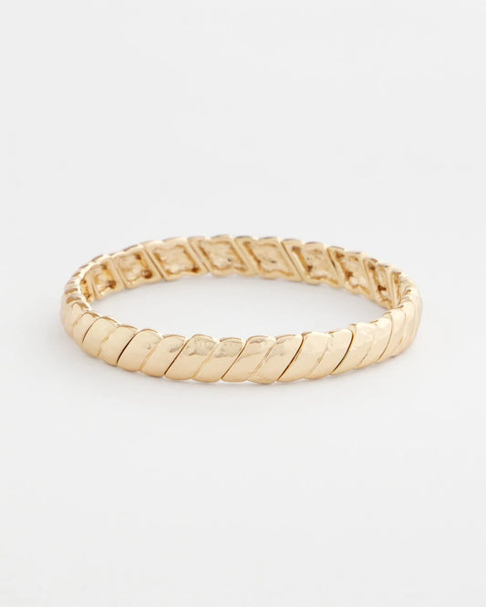 Chico's Great Value - Thin Twist Stretch Bracelet Gold