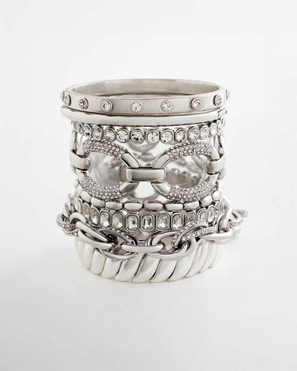 Chico's Value - Matte Twist Stretch Bracelet Silver