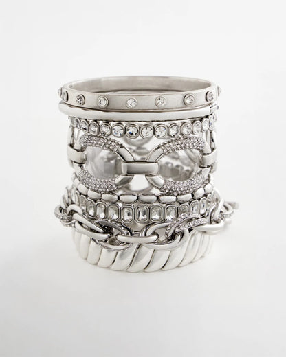 Chico's Value - Matte Twist Stretch Bracelet Silver