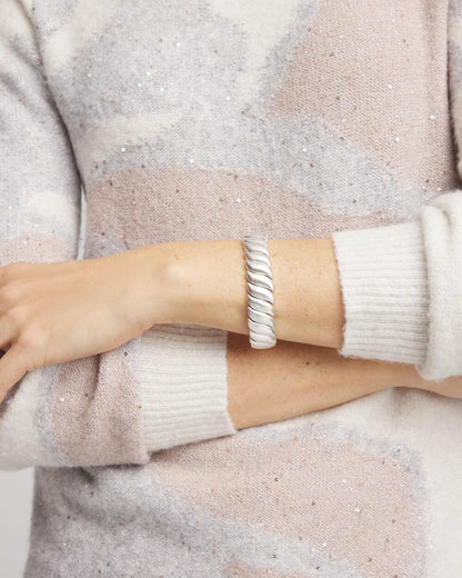 Chico's Value - Matte Twist Stretch Bracelet Silver