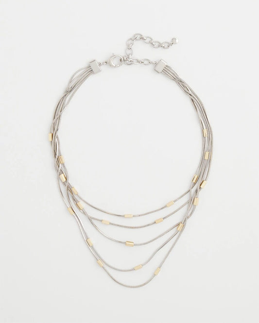 Chico's Hot Sale - Mixed Metal Multi-Strand Necklace Mixed Metals