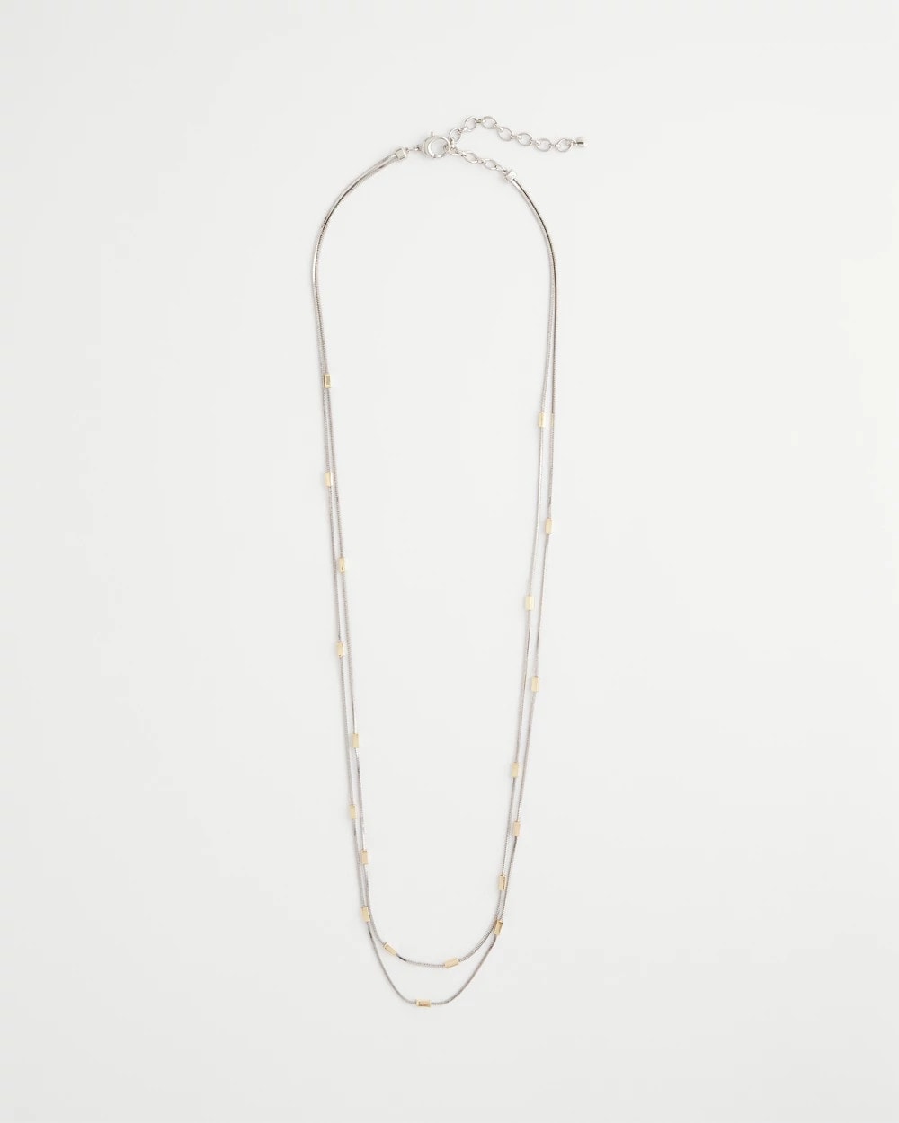Chico's Popular - Mixed Metal Double Strand Necklace Mixed Metals