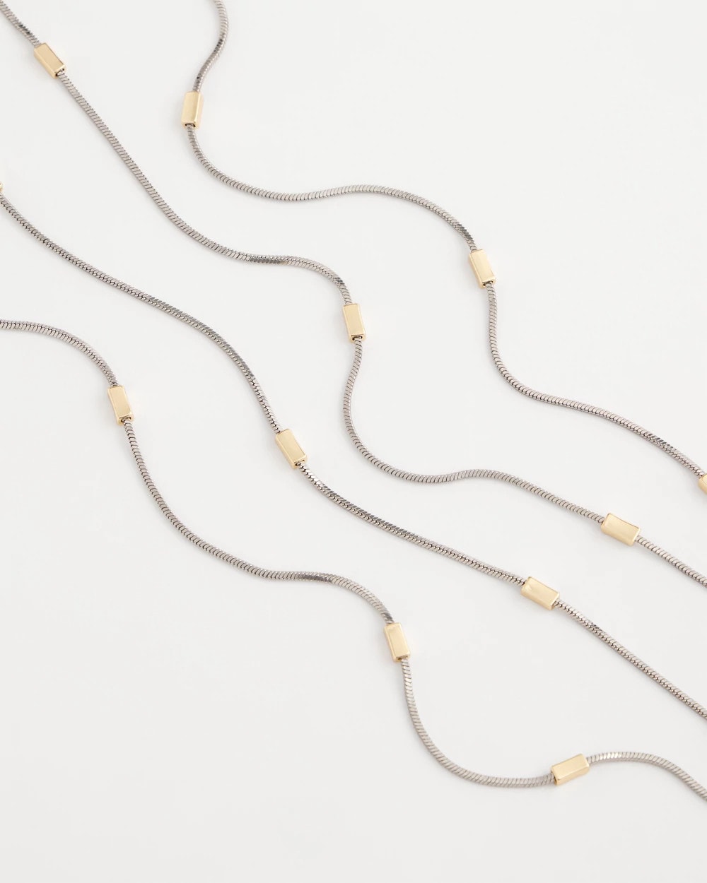 Chico's Popular - Mixed Metal Double Strand Necklace Mixed Metals
