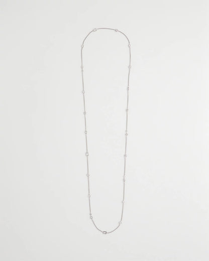 Chico's Smart Buy - Fine Crystal Long Chain Necklace Silver