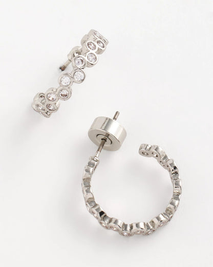 Chico's Exclusive - No Droop® Silvertone Hoop Earrings Silver