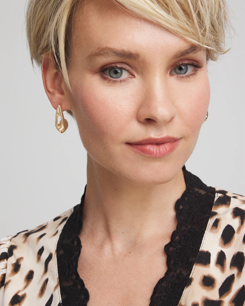 Chico's Deals - Gold Puff Hoop Earrings Gold
