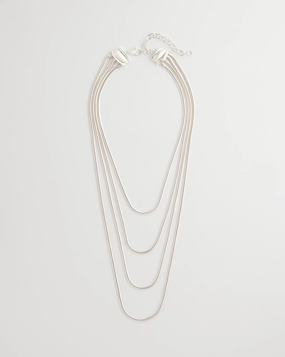 Chico's New - Multi-Layer Snake Chain Necklace Silver