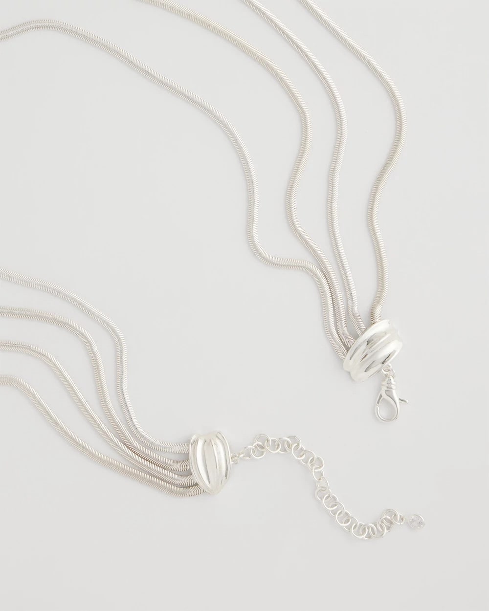 Chico's New - Multi-Layer Snake Chain Necklace Silver