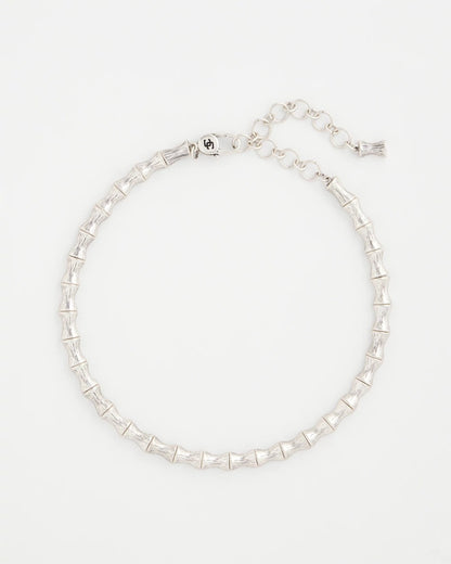 Chico's Quality - Silvertone Bamboo Collar Necklace Silver